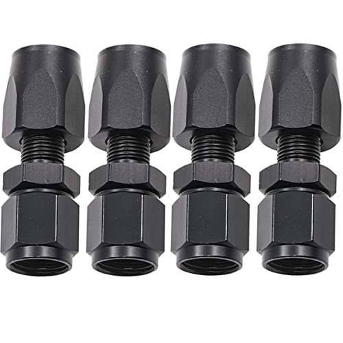 Rohrverbinder AN6/8/10 Kraftstoffleitung Drehschlauch-Endstück Aluminiumlegierung Eloxiertes Schlauchverschraubungsende Ersatzadapter 0°/90°(AN6 4pcs) von KXJSYL Tool