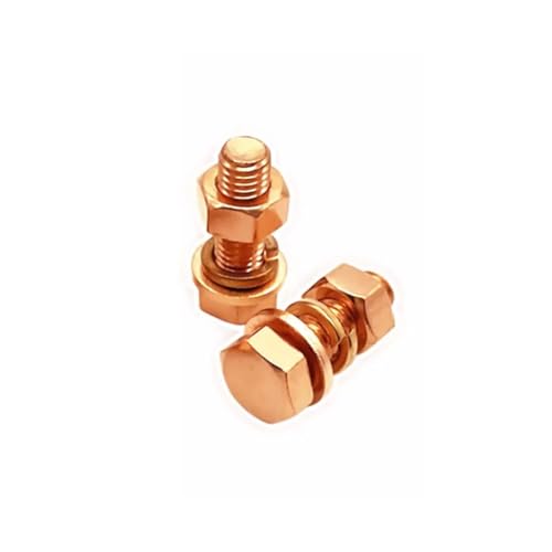 Rotkupfer Außensechskantschraube Mutter Flachscheibe Set/Elektrolytschraube M3-M8(2set M3x12) von KXJSYL Tool
