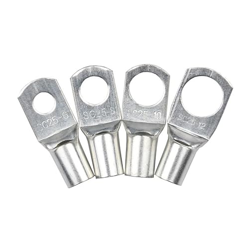 SC25-6 25-8 25-10 25-12 Kupferkabelschuh-Kit Bolzenloch Verzinnte Kabelschuhe Batterieklemmen Kupfernasendrahtverbinder(SC25-12) von KXJSYL Tool
