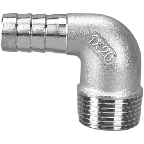 Sanitäranschluss 1/4 1/2 (6 8 10 12 15 20 mm) 304 Edelstahl Außengewinde Fitting Schlauch Sanitärrohrbogen(Male thread elbow,8MM_3/8") von KXJSYL Tool