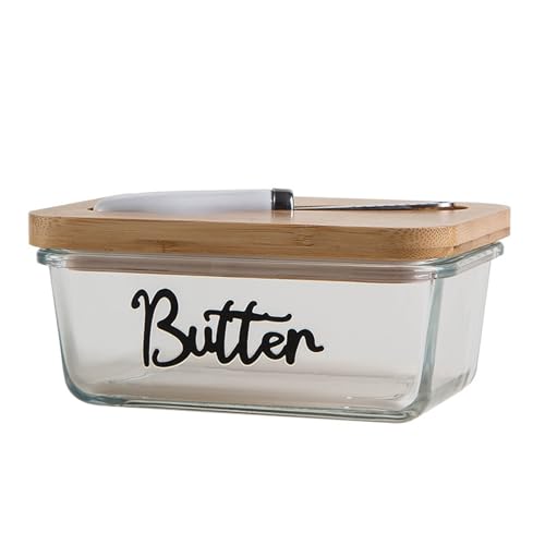 KXKJRYB Butterdose aus Steingut mit Deckel, rechteckiger Butterbehälter, Keramik-Butterbehälter mit Messer für Heimdekoration, gutes Küchengeschenk KXKJRYB Butterdose aus Steingut mit Deckel, rechteckiger Butterbehälter, Keramik-Butterbehälter mit Messer für Heimdekoration, gutes Küchengeschenk von KXKJRYB