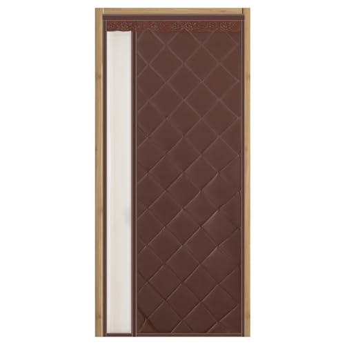 KXKJRYB Magnetischer thermisch isolierter Türvorhang passend für Tür, aus PU- und Baumwollfüllung, 195 x 225 cm Falttüren Isolierabdeckung, wetterfest, winddicht, schalldicht (Braun) von KXKJRYB