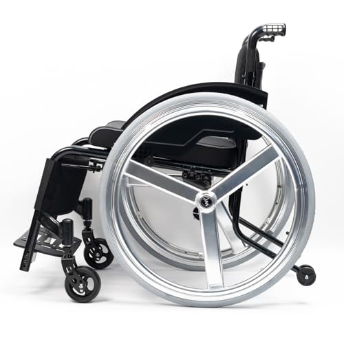 KXPSWGE Sport-Rollstuhl für Erwachsene, Rahmen aus Aluminiumlegierung, ultraleichter Transportrollstuhl, schnell zu öffnende Räder, selbstfahrender manueller Stuhl mit Kippschutz, 100 kg Kapazität KXPSWGE Sport-Rollstuhl für Erwachsene, Rahmen aus Aluminiumlegierung, ultraleichter Transportrollstuhl, schnell zu öffnende Räder, selbstfahrender manueller Stuhl mit Kippschutz, 100 kg Kapazität von KXPSWGE