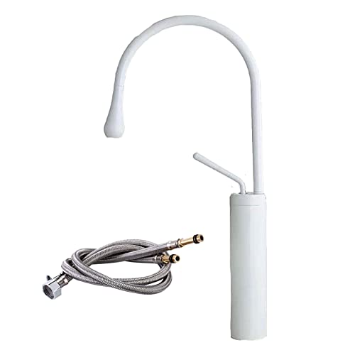 Badezimmer Wasserhahn Messing Einer Lochband -Wasserversorgungsschläuche 360 -Grad -Rotation Waschbecken Faucet High Mixer Tap Eingriff -Black -B: 45x21x5cm (Farbe: Weiß, Größe: B: 45x21x5cm) von KXQYIKYI