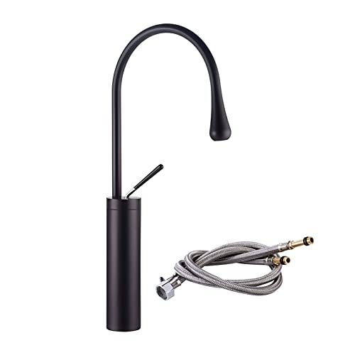 Badezimmer Wasserhahn Messing Einer Lochband -Wasserversorgungsschläuche 360 -Grad -Rotation Waschbecken Faucet High Mixer Tap Eingriff -Black -B: 45x21x5cm (Farbe: Weiß, Größe: B: 45x21x5cm) von KXQYIKYI