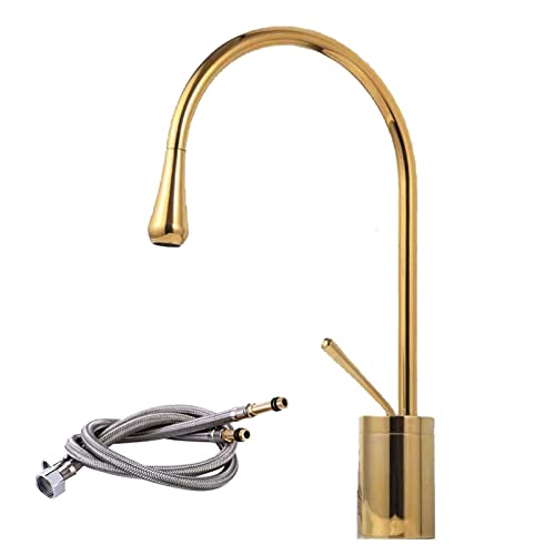 Badezimmer Wasserhahn Messing Einer Lochband -Wasserversorgungsschläuche 360 -Grad -Rotation Waschbecken Faucet High Mixer Tap Eingriff -Black -B: 45x21x5cm (Farbe: Weiß, Größe: B: 45x21x5cm) von KXQYIKYI