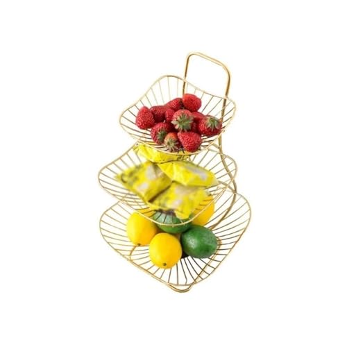 KXQYIKYI Obstschale 3 -Tier -Obst Gemüse Korb Schale Lager Rack Metall Snack Behälter Arbeitsplatte Obstkorb von KXQYIKYI