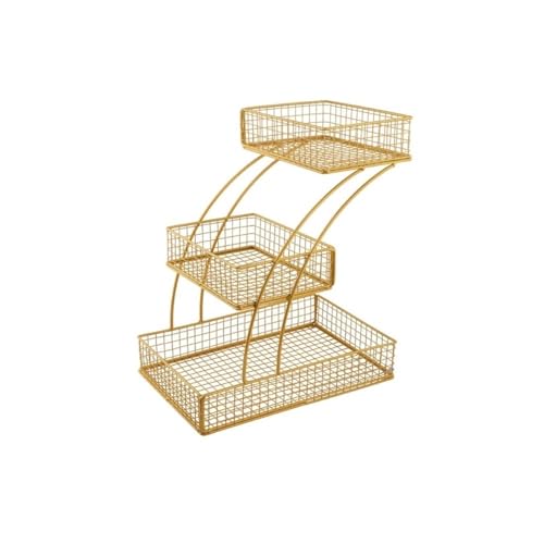 KXQYIKYI Obstschale 3 -Tier -Obst -Korbschale Eisen Gemüsekorb für Küchentischkasten Obstkorb (Gold) von KXQYIKYI