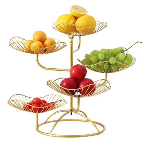 KXQYIKYI Obstschale 5 -Tier -Obstkorb Lotus Blatt Fruchtschale Eisenständer Home kreative Snacks Aufbewahrung Abfluss Korb Desktop Snacks Tablett für Brot Snack Gemüse produzieren Obstkorb KXQYIKYI Obstschale 5 -Tier -Obstkorb Lotus Blatt Fruchtschale Eisenständer Home kreative Snacks Aufbewahrung Abfluss Korb Desktop Snacks Tablett für Brot Snack Gemüse produzieren Obstkorb von KXQYIKYI