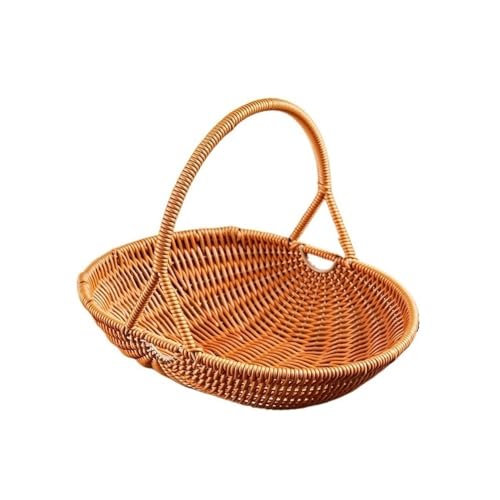 KXQYIKYI Obstschale Haushalt rustikaler Stil Imitation Rattan gewebter Lagerkorb für Obst, Gemüse Obstkorb KXQYIKYI Obstschale Haushalt rustikaler Stil Imitation Rattan gewebter Lagerkorb für Obst, Gemüse Obstkorb von KXQYIKYI