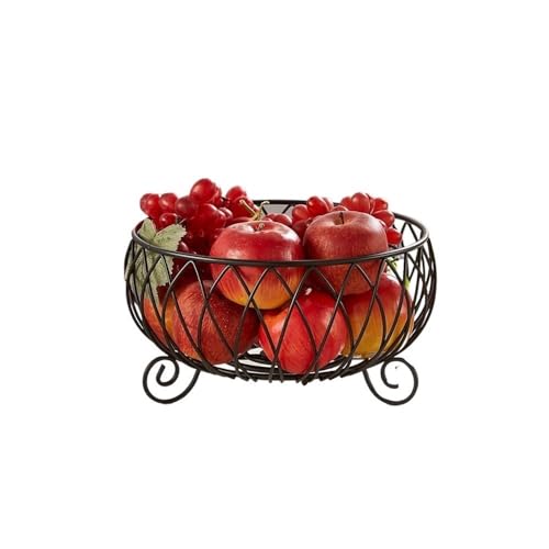 KXQYIKYI Obstschale Metall Fruchtkörbe dekorative Display Korb Obst Schüssel Desktop Brot Snacks stehen Obstkorb (weiß) von KXQYIKYI