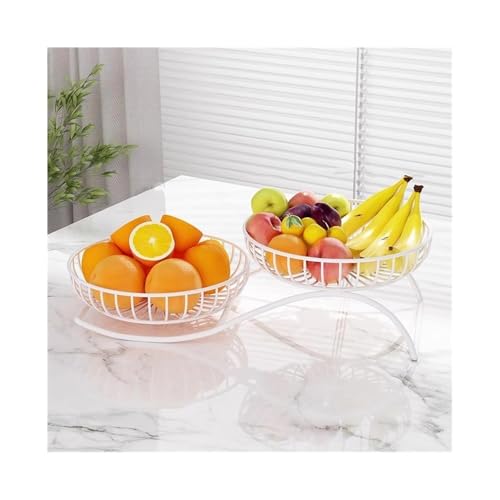 KXQYIKYI Obstschale Obstschüssel großer Korb, hält Obst oder Gemüse frisch, Arbeitsplatte Metallschalen Obstkorb (weiß) von KXQYIKYI