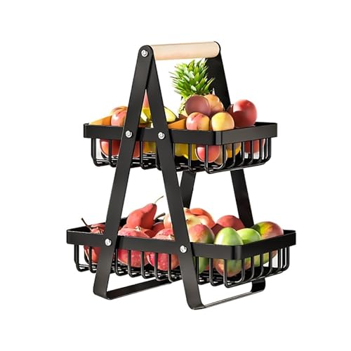 KXQYIKYI Obstschüssel 2-Tier-Obstkorb Brotkorb Gemüseregal, abnehmbarer Obsthalter für Obstgemüse Obstkorb KXQYIKYI Obstschüssel 2-Tier-Obstkorb Brotkorb Gemüseregal, abnehmbarer Obsthalter für Obstgemüse Obstkorb von KXQYIKYI