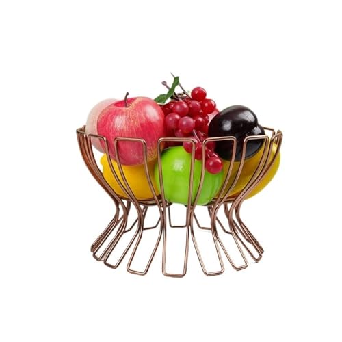 KXQYIKYI Obstschüssel Obstkorb, hält Obst und Gemüse frisch, Arbeitsplatte Metallschalen für Küchenfruchtkorb (schwarz) von KXQYIKYI