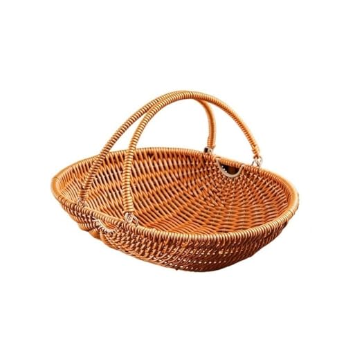 KXQYIKYI Obstschüssel handgewebter Korb, Nachahmung Rattan gewebter Lagerkorb für Obst Gemüse Lager Obstkorb KXQYIKYI Obstschüssel handgewebter Korb, Nachahmung Rattan gewebter Lagerkorb für Obst Gemüse Lager Obstkorb von KXQYIKYI