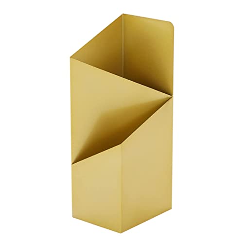 KXQYIKYI Regenschirm-Aufbewahrung, Regenschirmständer, goldfarben, geometrischer Regenschirm-Eimer, 2 Ebenen, Schirmständer mit abnehmbarer Abtropfschale von KXQYIKYI