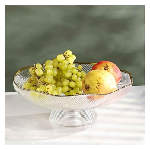 KXQYIKYI WeihnachtS -Serviergerichte ， Glas Salatschale unregelmäßige Form -Servierschalen, moderne dekorative Ornament mit Basis für die Vorbereitung der Küche, Obst, Snack, Dessert (Witz) von KXQYIKYI