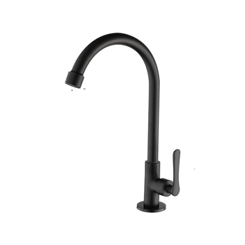 Küchenspüle Wasserhahn 360 Grad 360 Grad Schwarzes kaltes Wasser schwarzer Edelstahl Eingriff Wasserhahn (B) von KXQYIKYI