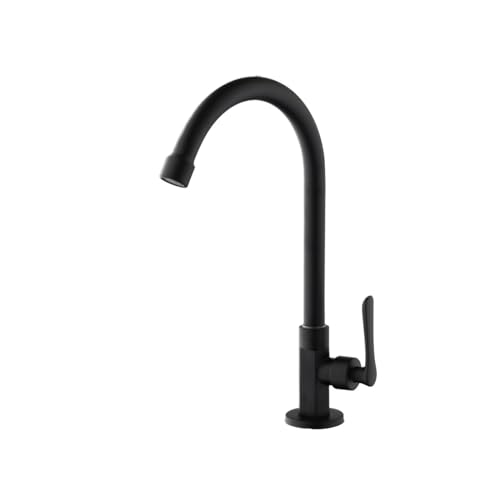 Küchenspüle Wasserhahn 360 Grad 360 Grad Schwarzes kaltes Wasser schwarzer Edelstahl Eingriff Wasserhahn (B) von KXQYIKYI