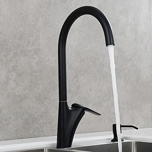 Küchenspüle Wasserhahn fester Messing Küchenarmatur 3 3 Grad 360 Grad Hochbogen Küchengriff Griff Griff Wasser Wasserküche, schwarz (grau) von KXQYIKYI