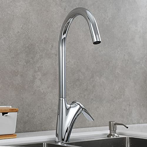 Küchenspüle Wasserhahn fester Messing Küchenarmatur 3 3 Grad 360 Grad Hochbogen Küchengriff Griff Griff Wasser Wasserküche, schwarz (grau) von KXQYIKYI