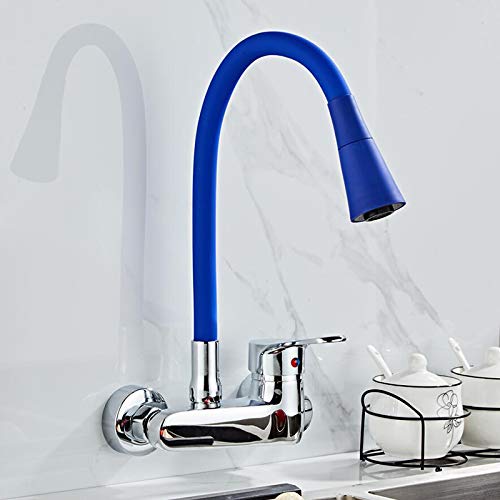 Küchenspüle Wasserhahn für Farm Bar Gewerbliche Wandmontage Küchen Wandmischer Küche Spüle Wasserhahn kostenlos flexible Schläuche 360 Grad Löcher von KXQYIKYI