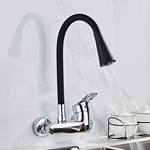 Küchenspüle Wasserhahn für Farm Bar Gewerbliche Wandmontage Küchen Wandmischer Küche Spüle Wasserhahn kostenlos flexible Schläuche 360 Grad Löcher von KXQYIKYI