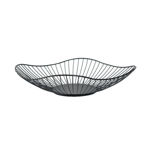 Obst Schüssel Eisenfruchtkorb Obstbehälter Schüssel Haus kreativer Abfluss aus Display Korb Tisch Brot Snacks Tablett Obstkorb (Gold) von KXQYIKYI