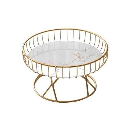 Obstschale Obstschale Metalldraht Obstkorb mit Basis Haus Couchtisch Süßigkeiten Snack Fruchtkorb (weiß, klein) von KXQYIKYI