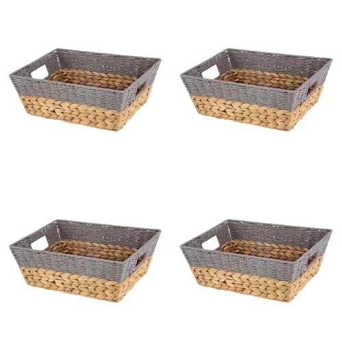 Obstschale quadratische Rattan Rattan Obstkörbe gewebte Aufbewahrungsschalen Schlüsselhalter Stapelbar für Regal Küchentischtisch natürliche Set von 4 Obstkorb Obstschale quadratische Rattan Rattan Obstkörbe gewebte Aufbewahrungsschalen Schlüsselhalter Stapelbar für Regal Küchentischtisch natürliche Set von 4 Obstkorb von KXQYIKYI