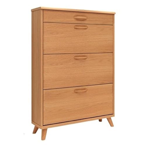 Schuhregalschuhschrank mit 3 Flipschubladen, platzsparende schlanke Schuhspeicherschrank, freistehende Schuhorganisator -Rackschrank für Eingangsflur Schlafzimmerschuhregal (eine Farbe 100x24x133 cm) von KXQYIKYI