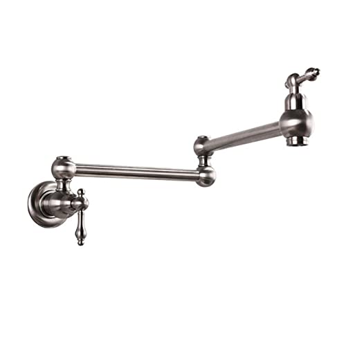 Wasserhähne Potfüller Messing 2 Griffe mit einer Lochwand montiertes Waschbecken 360 ° Rotationsklapper Einer kaltes Wasserhahn, Spüle Wasserhahn mit Doppelgelenksschwingarmen, gebürstetes Gold (Gold von KXQYIKYI