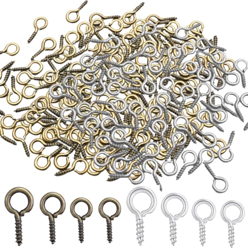 KXUSW ösenschraube,ringschraube,schraubhaken klein,schraubösen,ringschrauben,600 Teile, robust und langlebig, geeignet für Schmuckherstellung, Heimwerkerhandwerk, Holzhandwerk, Möbel von KXUSW