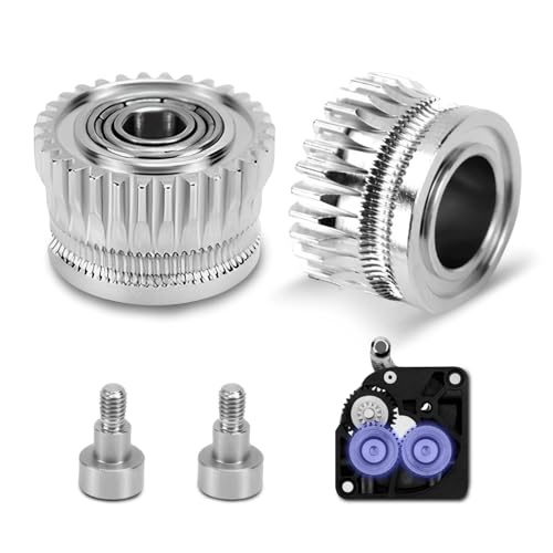 2 Stück Extruder Gears für Creality K1 K1C K1 max Ender 3 v3 Ender 3 V3 Plus aus Nickel-Plated Gehärtetem Stahl 3D-Druckern Zubehör mit Schrauben von KXVXXV