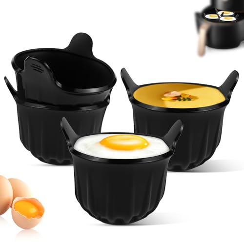 KXVXXV ei Former Kuchenform, 4 Stück Auflaufförmchen Silikon Muffinförmchen, Eierform Airfryer Silikonform Heißluftfritteuse Zubehör Muffin Backform BPA-frei Muffinform Silikon von KXVXXV