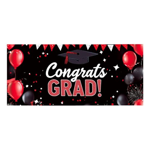 Banner der Klasse 2025, Glückwunschbanner für Abschlussfeier, Party, Garagentore, Dekorationen (Farbe 01,8 x 1,8 m) von KXWDKJ