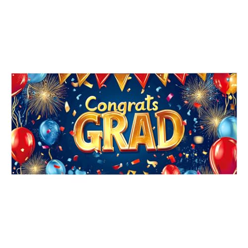 Banner der Klasse 2025, Glückwunschbanner für Abschlussfeier, Party, Garagentore, Dekorationen (Farbe 02,7,9 x 1,8 m) von KXWDKJ