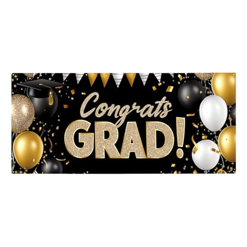 Banner der Klasse 2025, Glückwunschbanner für Abschlussfeier, Party, Garagentore, Dekorationen (Farbe 03,7,9 x 1,8 m) von KXWDKJ