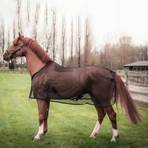 Fliegendecke für Pferde, 185,4 cm, leichtes Netzgewebe, atmungsaktiv, Sommerpferdedecke mit Bändern für Stall oder Turnout von KXWDKJ