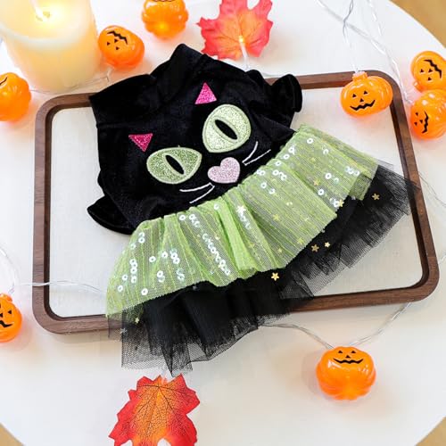 Halloween-Kostüme für Hunde, Halloween-Kostüme für Haustiere für kleine, mittelgroße Hunde (schwarze Katze) von KXWDKJ