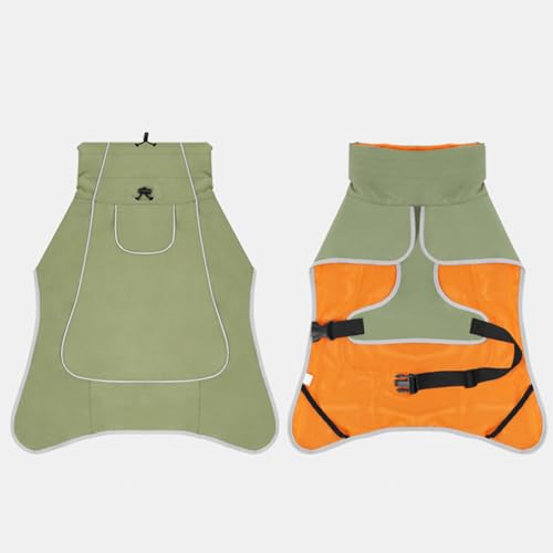 Hunde-Regenmantel für große Hunde, große Hunde, mit Schnalle auf der Rückseite, für Outdoor-Abenteuer, Spaziergänge, Grün, Größe XXL von KXWDKJ