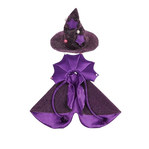 Katzen-Halloween-Kostüm, Hundekostüm, Halloween-Umhang und Hut-Set für kleine, mittelgroße Hunde, Katzen von KXWDKJ