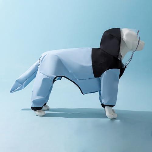 Regenjacke für Hunde, große Hunde, wasserdicht, für mittelgroße und große Hunde wie Golden Retriever, Labrador, Dobermann und Schäferhund, Blau / Schwarz, Größe 3XL von KXWDKJ