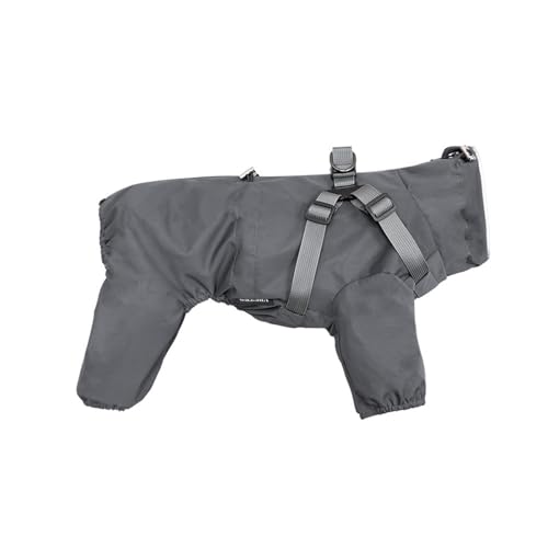 Regenmantel für Hunde, mit Loch für die Leine für Outdoor-Abenteuer, Spaziergänge, Grau, Größe L von KXWDKJ