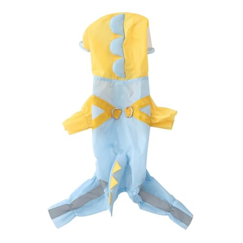 Regenmantel für kleine Hunde, mit Kapuze, reflektierenden Streifen, Loch für Schnauzer, Beagles, Französische Bulldogge, Mini-Pincher (Größe S) von KXWDKJ