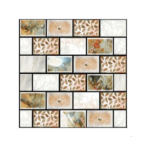 Wandfliesen zum Abziehen und Aufkleben, für Wände, 30 x 30 cm, wasserdicht, öldicht, mit selbstklebender Rückseite, für Küche, Badezimmer, Dekoration (Farbe 06, 10 Stück) von KXWDKJ