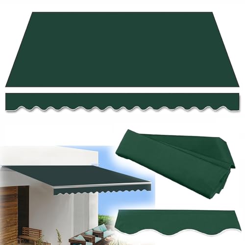 Ausziehbarer Markisenstoff, Ersatz, Sonnenschutz für den Außenbereich, Segeltuch, wasserdicht, Polyester für Hof, Deck, Balkon (500 x 400 cm) von KXWOQ3ED