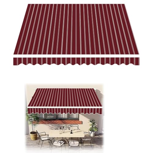 Ersatzstoff für Außenmarkise, einziehbar, Polyester-Segeltuch, Fenster-Sonnenschutz, 250 x 150 cm von KXWOQ3ED