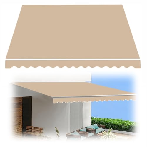 KXWOQ3ED Markisen Ersatzstoff, Markisenbespannung Canvas, Sonnenschutz Markisenstoff mit Volant, Markisentuch für Markise, Terrasse, Balkon, Yard(13x10ft/400x300cm) von KXWOQ3ED