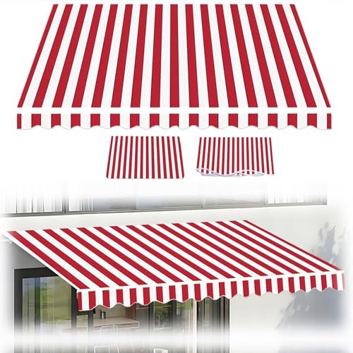 KXWOQ3ED Markisenbespannung, Wasserabweisend Markisenstoff mit Volant, Sonnenschutz Markisentuch Markisen Ersatzstoff Canvas(8x5ft/250x150cm) von KXWOQ3ED